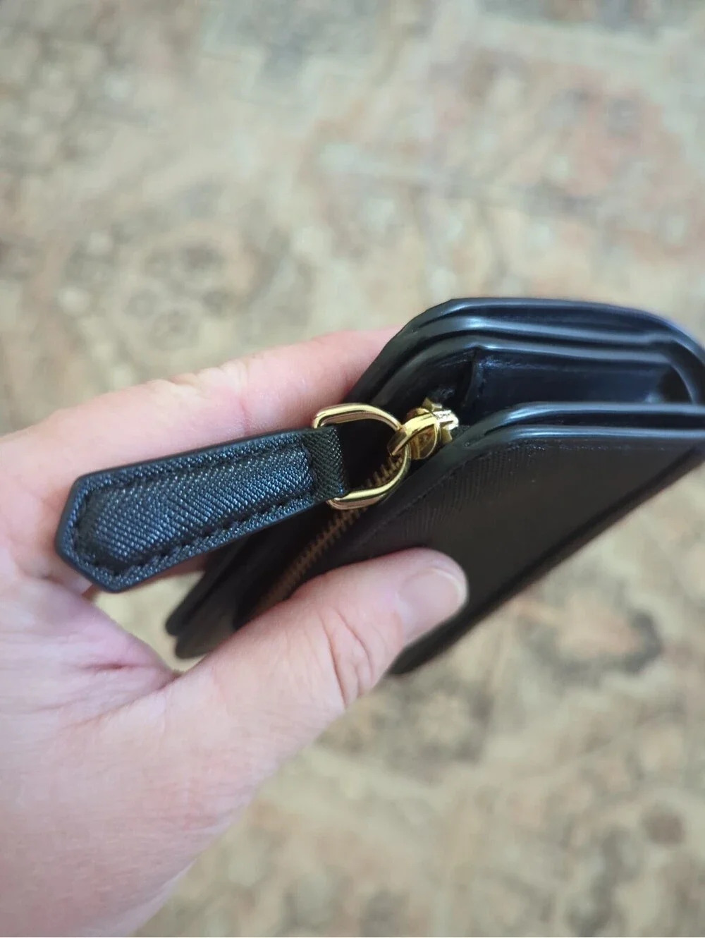 MARC JACOBS Black Saffiano Leather Mini Wallet